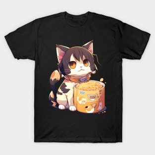 Kawaii Neko Cute Ramen Cat Japanese Noodle Anime Lover T-Shirt